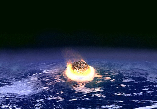 Asteroid impact rendering from NASA