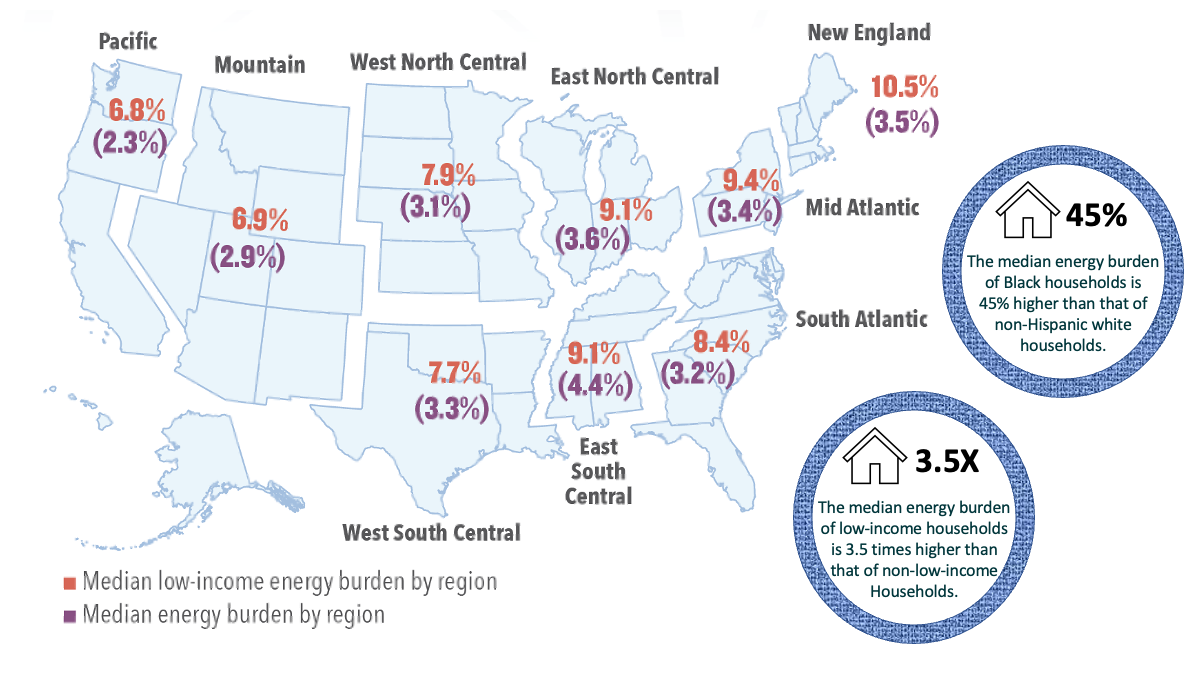 Map showing energy burden across US